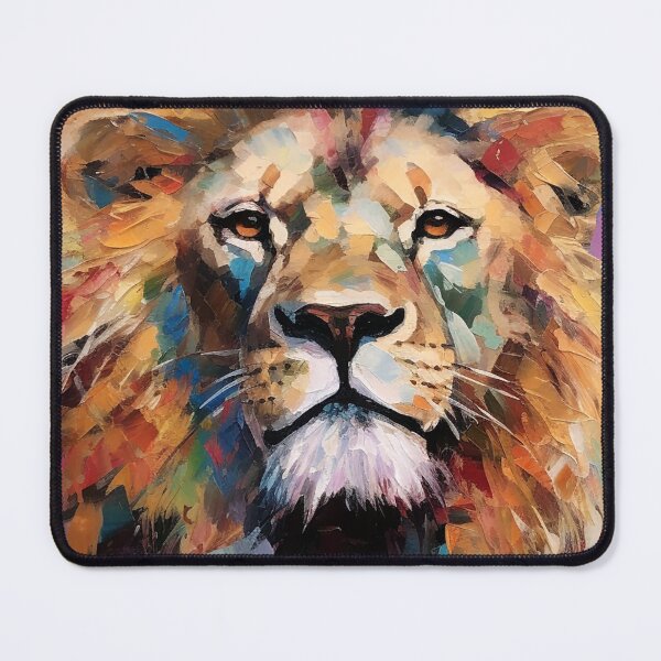 Item preview, Regal, Rugged, Majestic Lion Face Impasto Style Art designed and sold by DEC02.