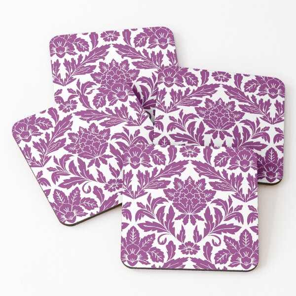 Item preview, Bold floral damask in purple and white designed and sold by Jennifer Ladd.