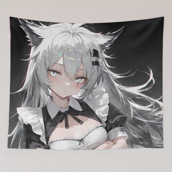 Item preview, Prelude Lappland Arknights Maid Uniform Anime Girl Silver Hair Elegance Charm designed and sold by Spraykart.