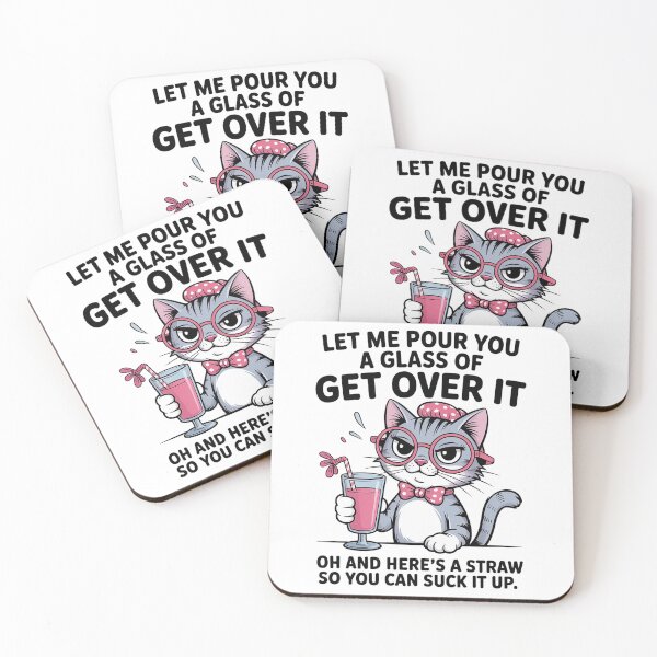 Item preview, Funny Sarcastic Cat Get Over It Quote Shirt Cute Sassy Kitty Humor Gift designed and sold by Cool-cat-art.