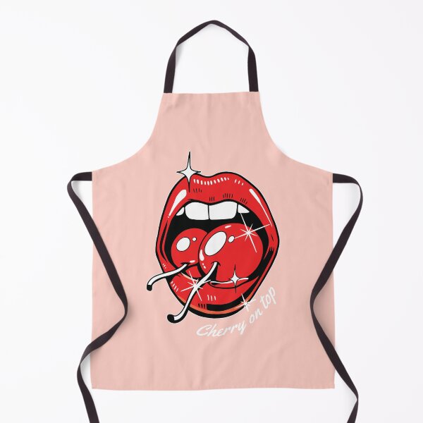 Item preview, Cherry on Top – Bold Pop Art Red Lips & Juicy Cherries designed and sold by RamyGallery.
