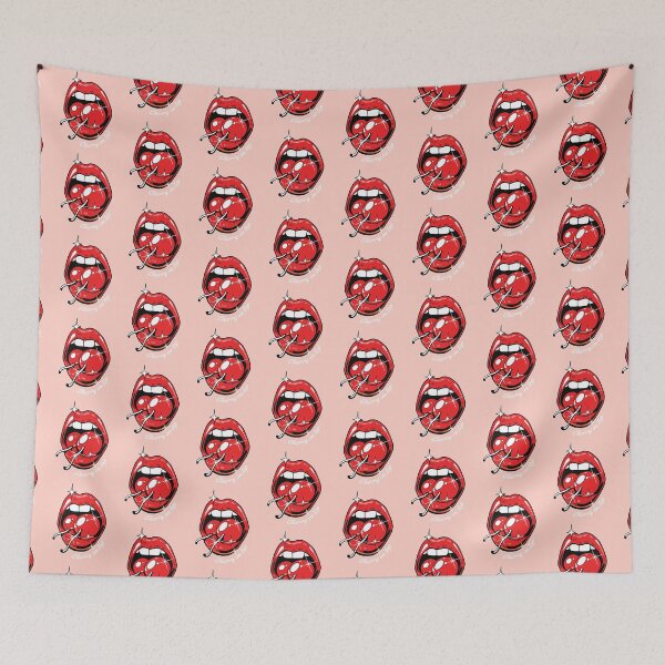 Item preview, Cherry on Top – Bold Pop Art Red Lips & Juicy Cherries designed and sold by RamyGallery.
