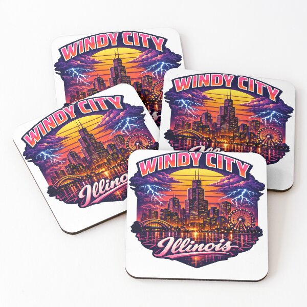 Item preview, Windy City Neon Storm Skyline Illustration designed and sold by Dresut.