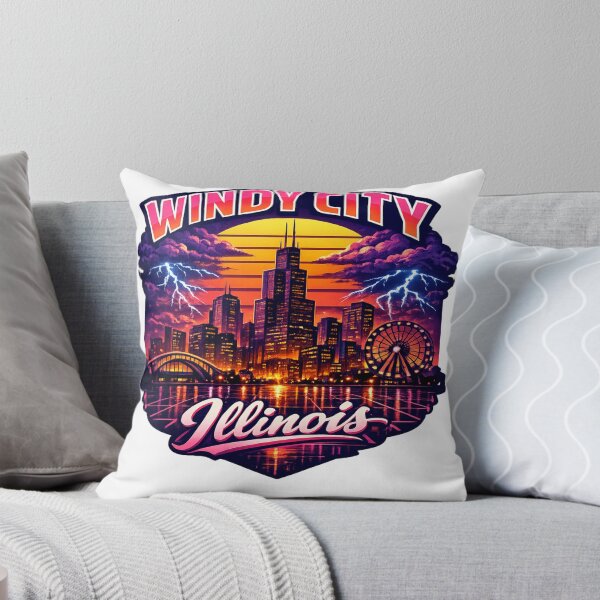 Item preview, Windy City Neon Storm Skyline Illustration designed and sold by Dresut.