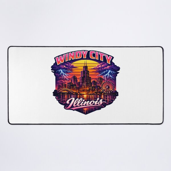 Item preview, Windy City Neon Storm Skyline Illustration designed and sold by Dresut.