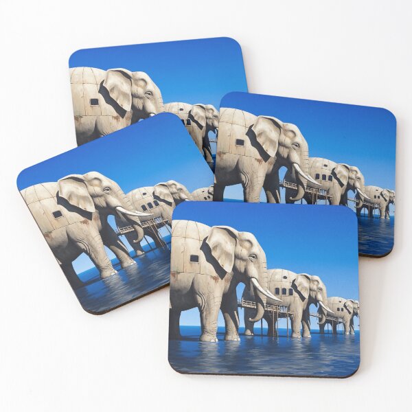 Item preview, Surreal Elephant Architecture Ocean Fantasy Scene designed and sold by PixorStudio.