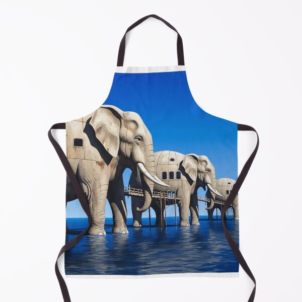 Item preview, Surreal Elephant Architecture Ocean Fantasy Scene designed and sold by PixorStudio.
