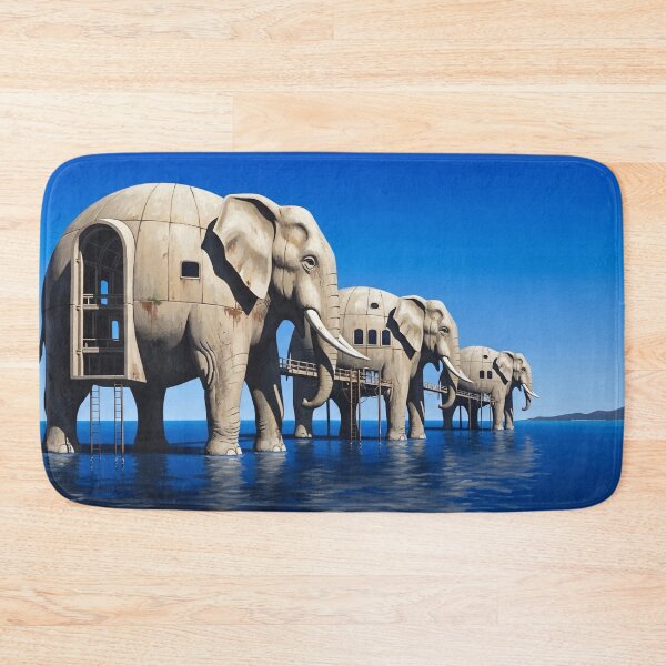 Item preview, Surreal Elephant Architecture Ocean Fantasy Scene designed and sold by PixorStudio.