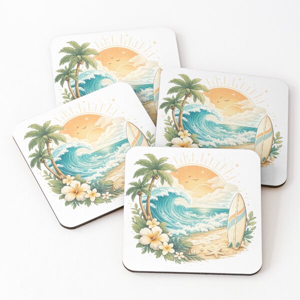 Item preview, Vintage Tropical Surf Paradise - Golden Hour Vibe designed and sold by okalharbi.