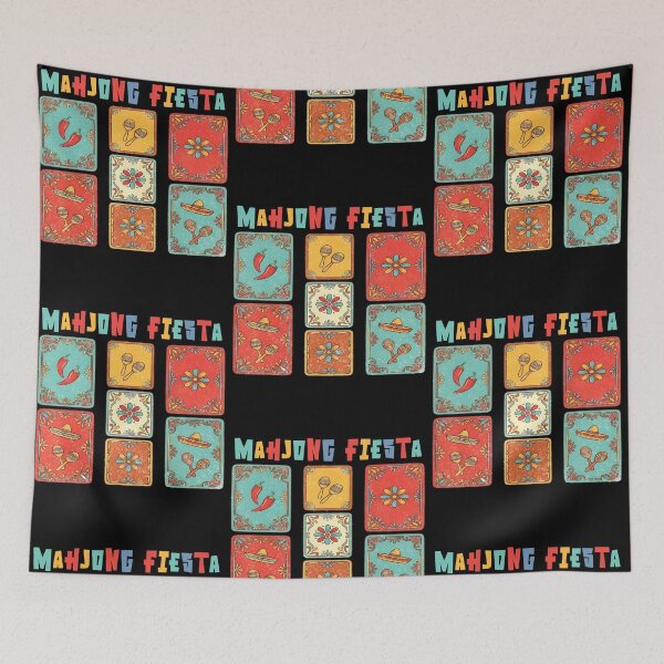 Item preview, Mahjong Fiesta Boho Floral Cinco De Mayo Mexican Tile Game Player designed and sold by issan-exe.