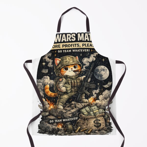 Item preview, Greedy War Cat | Satirical Military Cat Art designed and sold by anandariki.