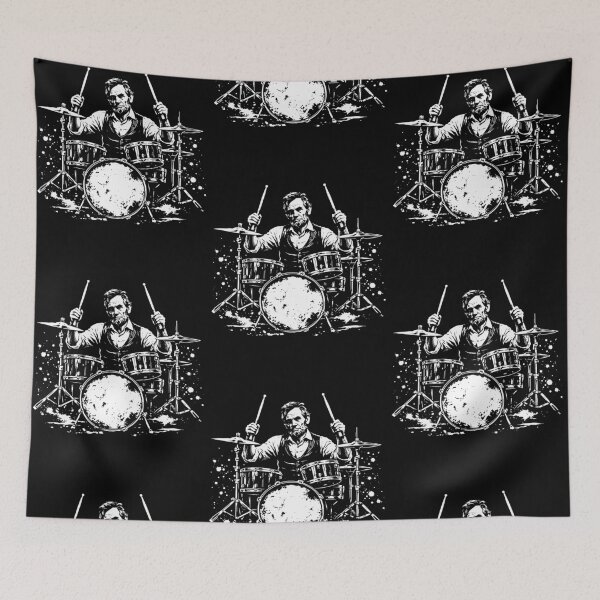 Item preview, Abraham Lincoln Abe Lincoln Playing Drums Drummer 4th of July designed and sold by issan-exe.