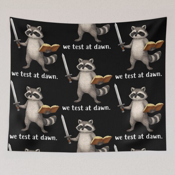 Item preview, We Test At Dawn Raccoon Test Day Testing Teacher Student designed and sold by issan-exe.
