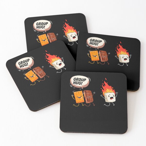 Item preview, Camping Group Hug Smores Marshmallow Campfire Kawaii Cartoon Humor designed and sold by issan-exe.