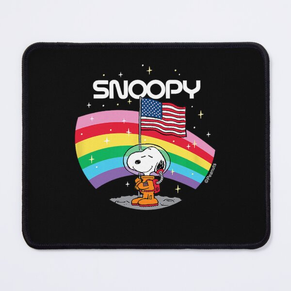 Item preview, Snoopy Rainbow Space Beagle Badge with USA Flag designed and sold by VincentMoore96.