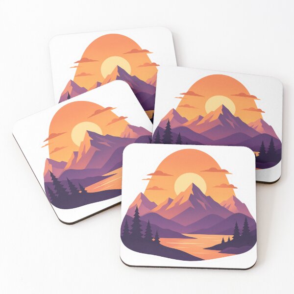 Item preview, Mountain Sunset Minimalist Nature Hiking Art Print designed and sold by Old Tree Store .