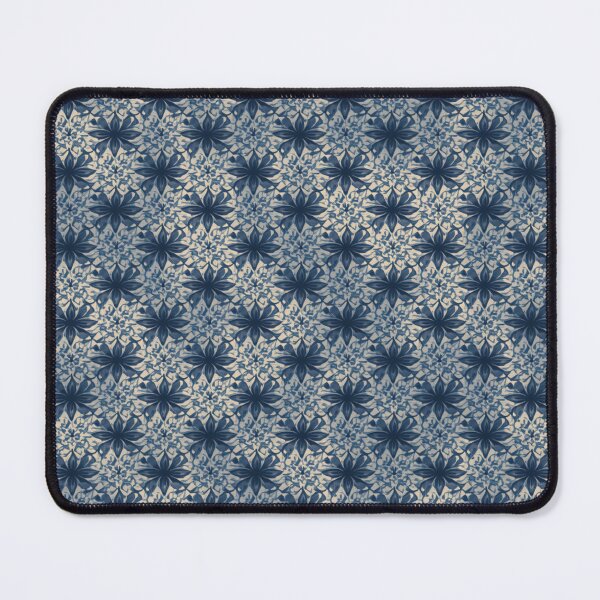 Item preview, Dark Navy Carolina Blue Cream Abstract Flower Pattern designed and sold by burbankdesigns.