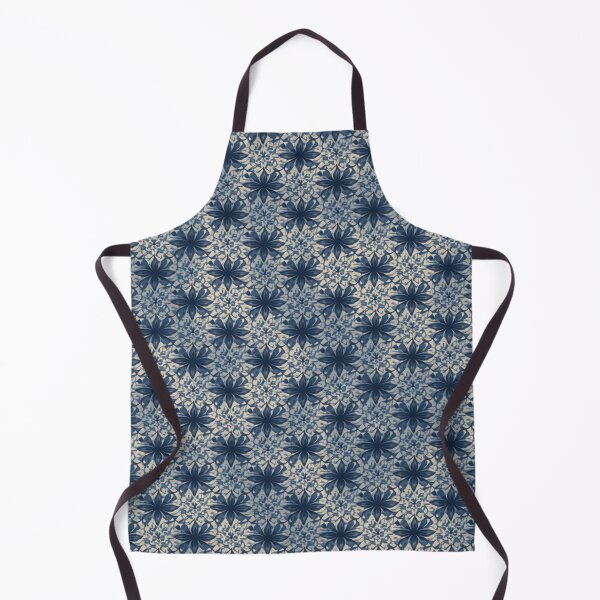 Item preview, Dark Navy Carolina Blue Cream Abstract Flower Pattern designed and sold by burbankdesigns.