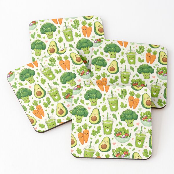 Item preview, Kawaii Vegan and Healthy Vegetable Pattern designed and sold by EsenciaZen.