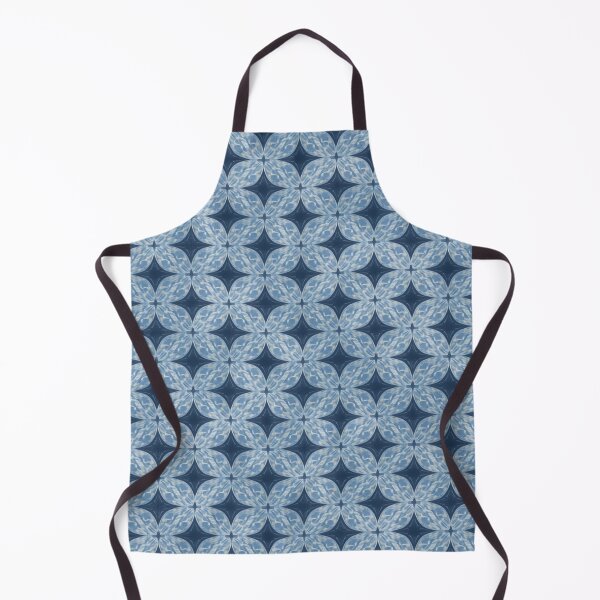 Item preview, Light Cetacean Navy Blue Cream Abstract Floral Star Pattern designed and sold by burbankdesigns.