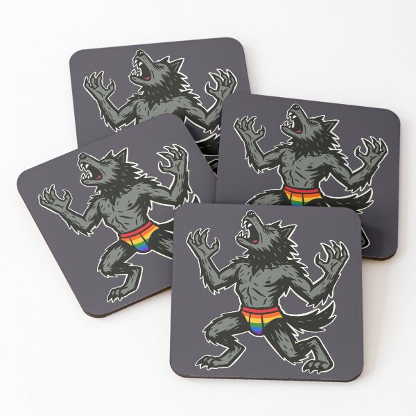Item preview, Gay Pride Werewolf in Rainbow Undies designed and sold by Ghost on Toast.