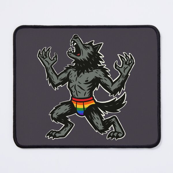 Item preview, Gay Pride Werewolf in Rainbow Undies designed and sold by Ghost on Toast.