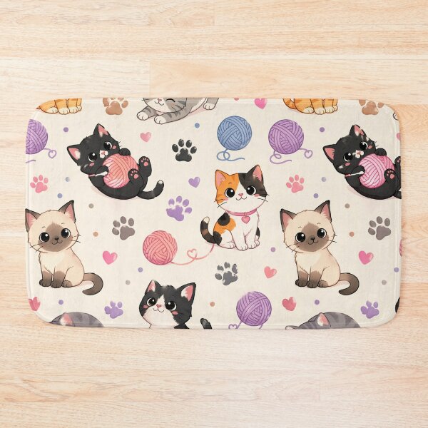 Item preview, Kawaii Kitten Playing with Yarn Pattern designed and sold by EsenciaZen.