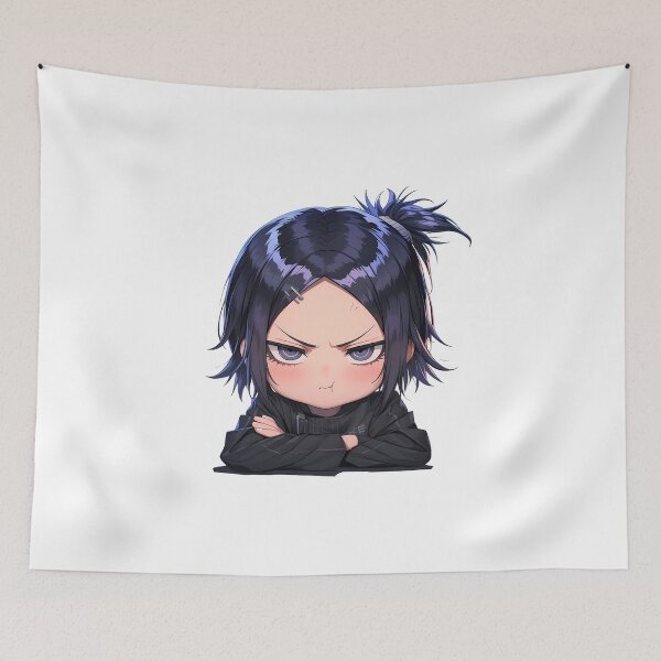 Item preview, Mukuro Ikusaba Danganronpa Chibi Angry Stoic Dark Hair designed and sold by 108Recordings.