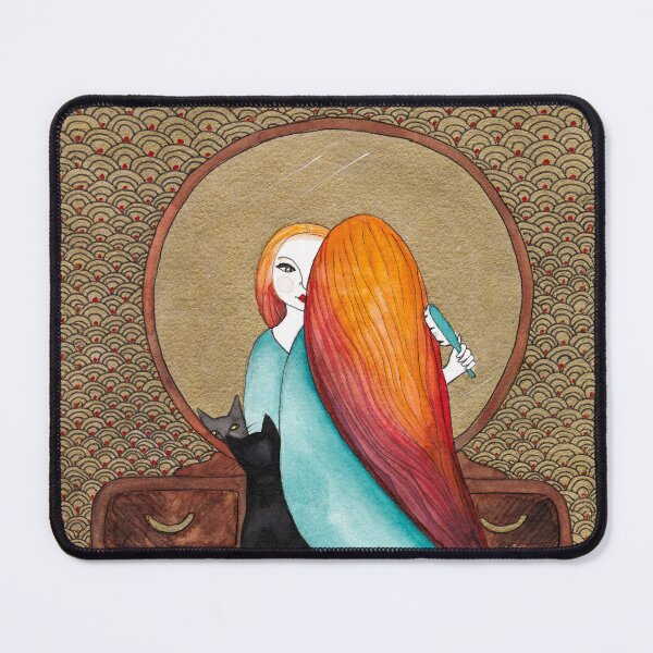 Item preview, Art Deco Girl and Cat designed and sold by KilkennyCat Art.
