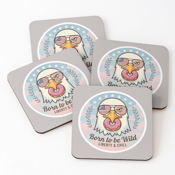 Item preview, Freedom Hipster - Cool American Eagle with Aviator Shades & Donut designed and sold by K-Vibe Design Studio.