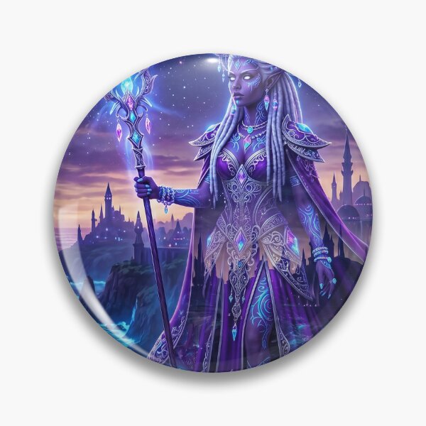 Item preview, Nightborne Sorceress of Suramar - Arcane Purple Fantasy designed and sold by InspirAI.