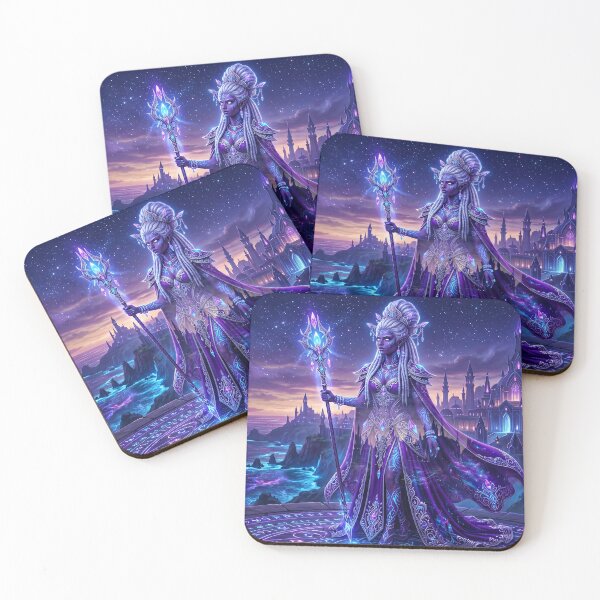Item preview, Nightborne Sorceress of Suramar - Arcane Purple Fantasy designed and sold by InspirAI.