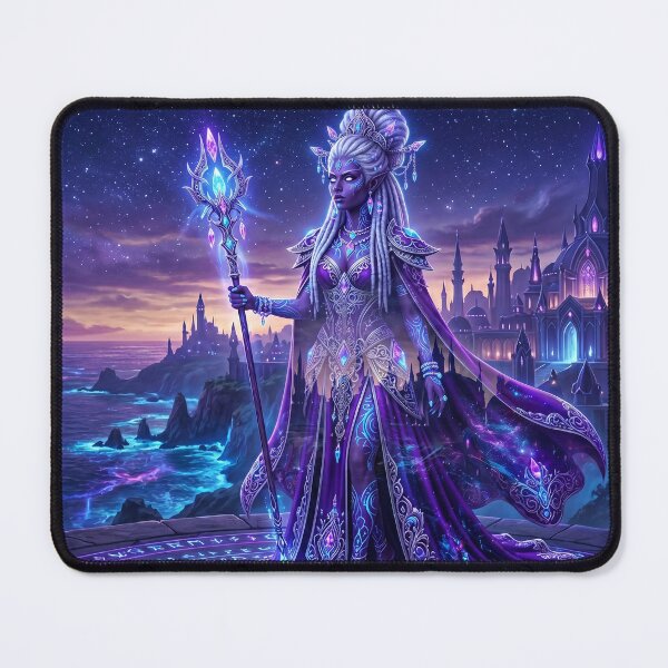 Item preview, Nightborne Sorceress of Suramar - Arcane Purple Fantasy designed and sold by InspirAI.