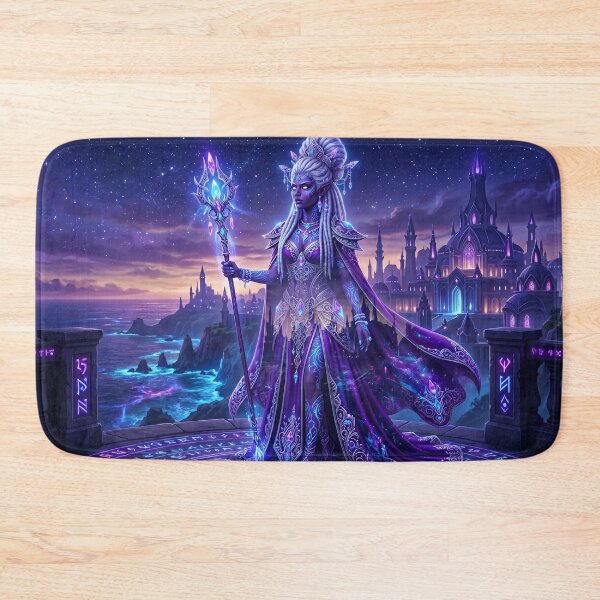 Item preview, Nightborne Sorceress of Suramar - Arcane Purple Fantasy designed and sold by InspirAI.