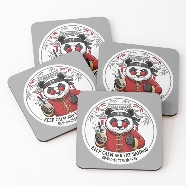 Item preview, Panda Kung Fu Master - Cool Panda with Red Shades & Bubble Tea designed and sold by K-Vibe Design Studio.
