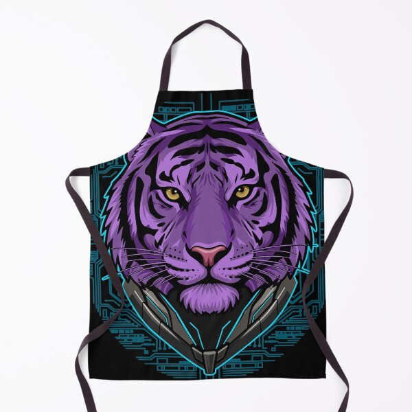 Item preview, Cyberpunk Tiger Head Neon Purple Futuristic Sci-Fi Wildlife designed and sold by el.azraq.