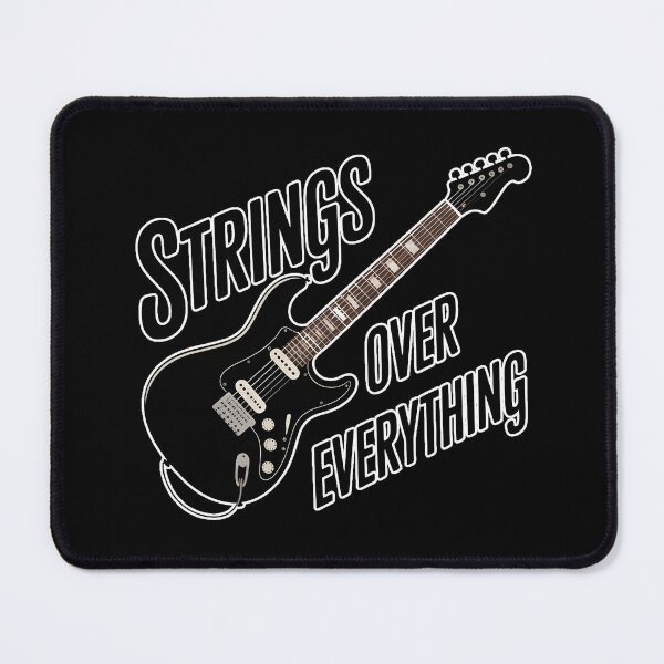 Item preview, Strings Over Everything Electric Guitar Minimal Rock Shirt designed and sold by ImaginedSpace7.