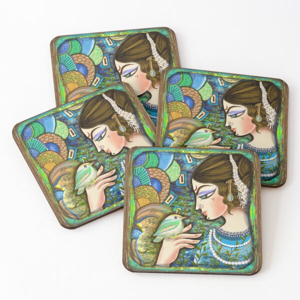 Item preview, Lady with birdie designed and sold by anjaliswami.