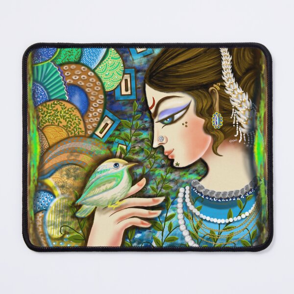 Item preview, Lady with birdie designed and sold by anjaliswami.