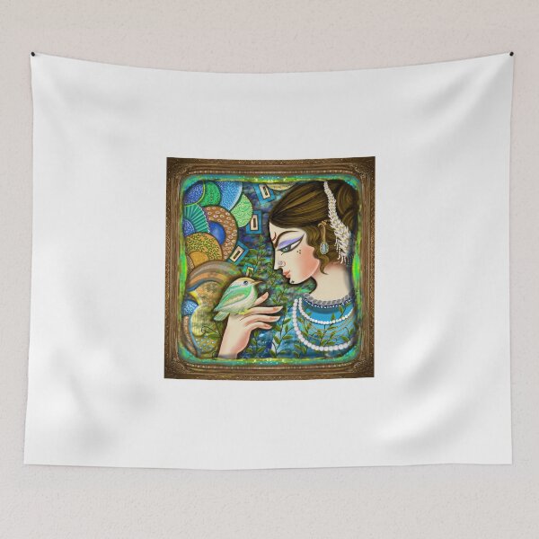 Item preview, Lady with birdie designed and sold by anjaliswami.