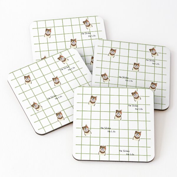 Item preview, Moss green checkered with Shiba inu (dog) puppy designed and sold by ShibaCruise-On.