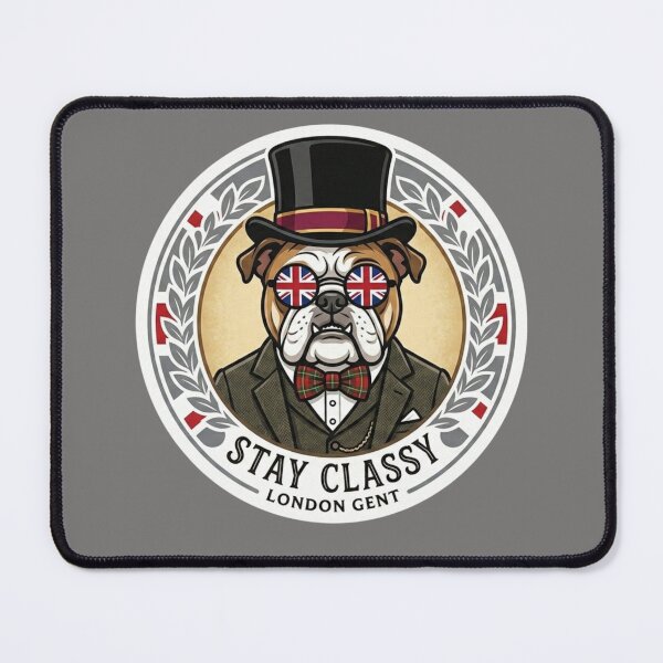 Item preview, London Gent Bulldog - British Hipster with Top Hat & Union Jack Shades designed and sold by K-Vibe Design Studio.