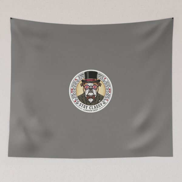 Item preview, London Gent Bulldog - British Hipster with Top Hat & Union Jack Shades designed and sold by K-Vibe Design Studio.