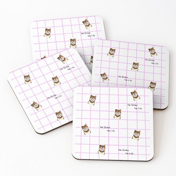 Item preview, Pale pink checkered with Shiba inu (dog) puppy designed and sold by ShibaCruise-On.