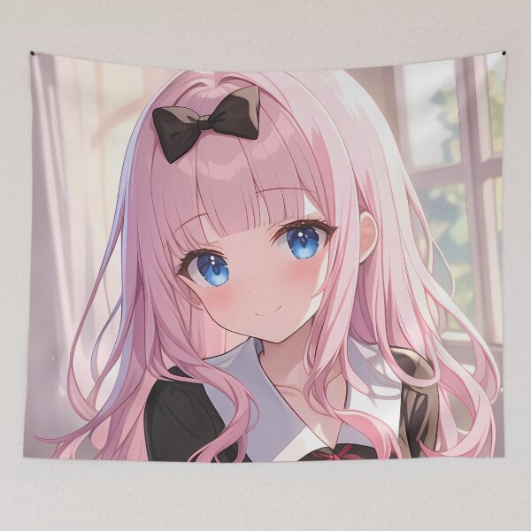 Item preview, Chika Fujiwara Kaguya Sama Love Is War Pink Hair Sunlit Classroom Smile designed and sold by SuperTeamCanada.