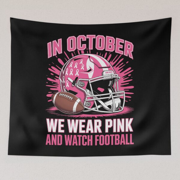 Item preview, in October We Wear Pink Football Women Breast Cancer designed and sold by EllenJast.