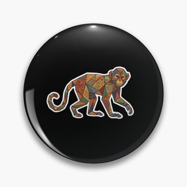 Item preview, Ethnic Geometric Monkey Sticker – Colorful Tribal Design for Animal Lovers designed and sold by bsbd-action.