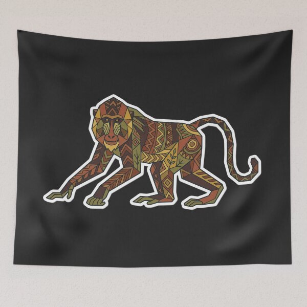 Item preview, Geometric Mandrill T-Shirt – African Primate Art for Nature Fans designed and sold by bsbd-action.