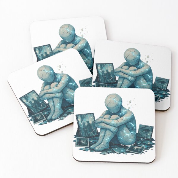 Item preview, Shattered Soul Glowing Cracks Emotional Lofi Art designed and sold by from Depression patient.