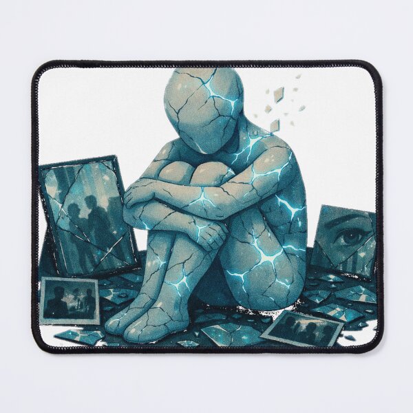 Item preview, Shattered Soul Glowing Cracks Emotional Lofi Art designed and sold by from Depression patient.